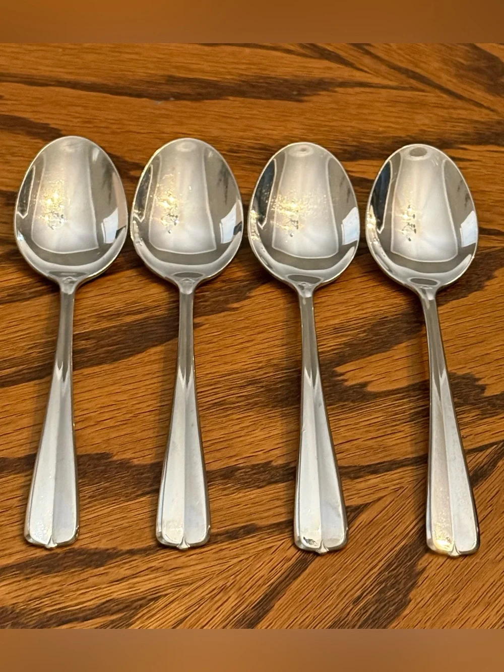 Oneida Gala Impulse 4 Soup Spoons USA Stainless Flatware 6 7/8”